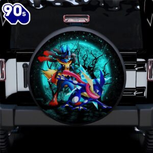 Greninja Satoshi And Mega Lucario Pokemon Halloween Moonlight Car Spare Tire Covers Gift For Campers  Gift Halloween