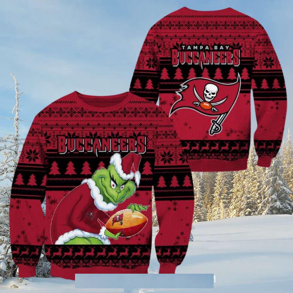 Grinch Holding Football Ugly Christmas Sweater Grinch Holding Football Ugly Christmas Sweater