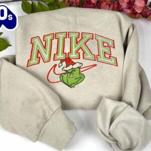 Grinch Red Green Embroidered Sweatshirt  Gift Xmas