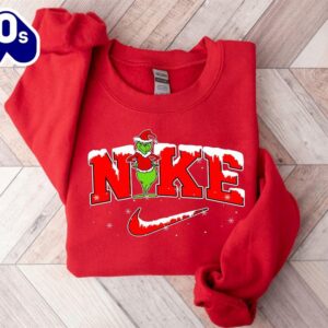 Grinch Snow Embroidered Sweatshirt  Gift Xmas