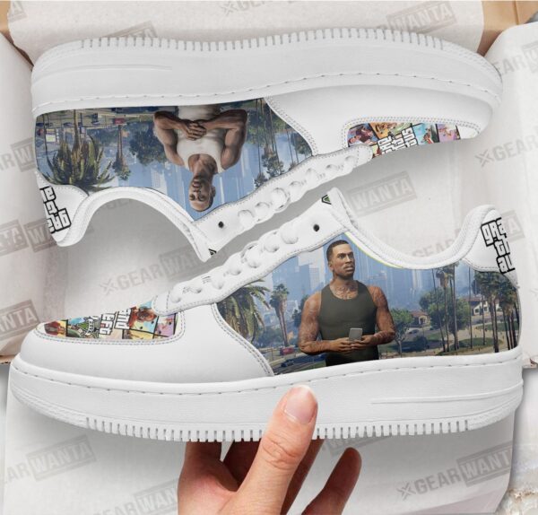 GTA Carl Johnson Air Sneakers Custom Video Game Shoes