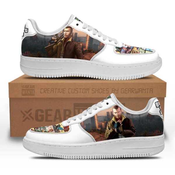 GTA Niko Bellic Air Sneakers Custom Video Game Shoes