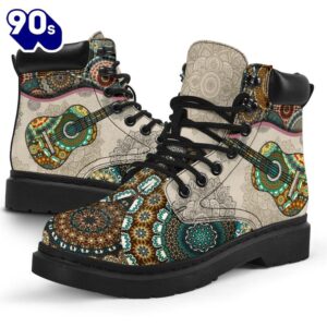 Guitar Classic Vintage Mandala Asboot Classical Guitar Music Gift All Season Boots