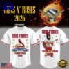 Guns N’ Roses x St. Louis Cardinals World Tour 2026 Mascot White Deisgn Baseball Jersey, Music Fan Baseball Jersey