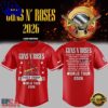 Guns N’ Roses x St. Louis Cardinals World Tour 2026 Red Baseball Jersey, Music Fan Baseball Jersey