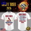 Guns N’ Roses x St. Louis Cardinals World Tour 2026 White Baseball Jersey, Music Fan Baseball Jersey