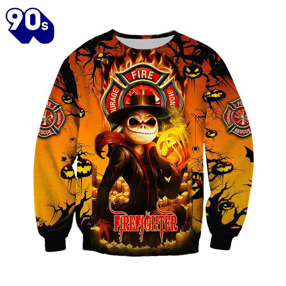 Halloween 2024 Firefighter Jack skellington Halloween 3d All Over Printed Halloween 2024 Firefighter Jack skellington Halloween 3d All Over Printed