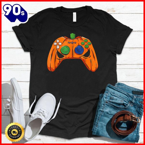Halloween 2025  Halloween Jack O Lantern Gamer Funny Video Games Boys Kids T-Shirt