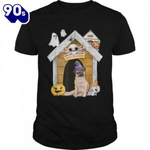 Halloween Pug Dog Witch Haunted…
