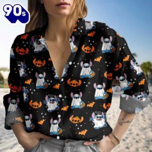 Halloween Stitch Ghost Blouse Shirt,…