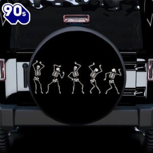 Happy Dance Skull Car Spare Tire Covers Gift For Campers  Gift Halloween