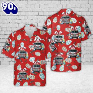 Happy Easter Fire Truck Hawaiian…
