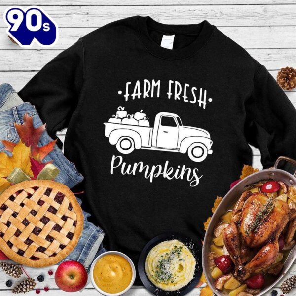 Happy Hallothanksmas Gift Funny Farm Fresh Pumpkins Sweatshirt For Man And Women