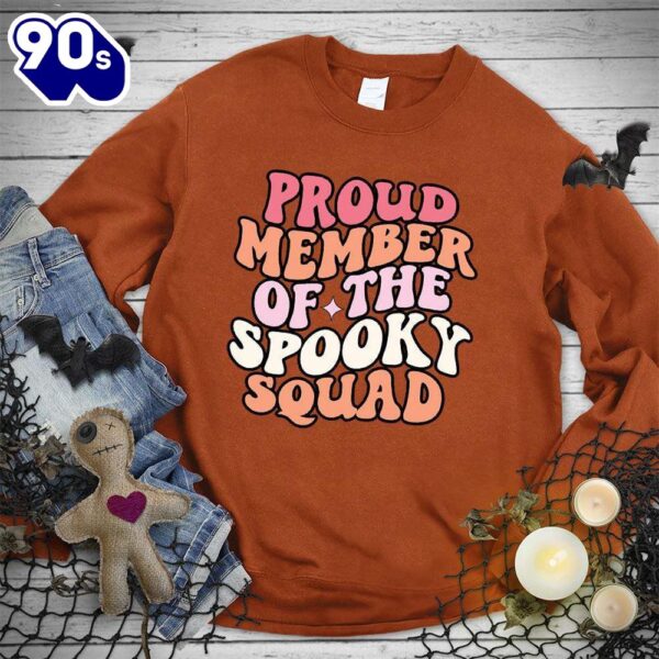 Happy Hallothanksmas Gift Funny Proud Member Of The Spooky Squad Colored Edition Sweatshirt For Man And Women