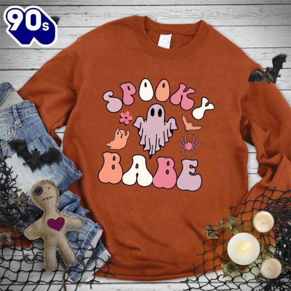 Happy Hallothanksmas Gift Funny Spooky Babe Colored Edition Sweatshirt For Man And Women