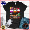 Halloween 2025  Happy Hallothanksmas Wine Glasses Witch Santa Hat Pumpkin T-Shirt