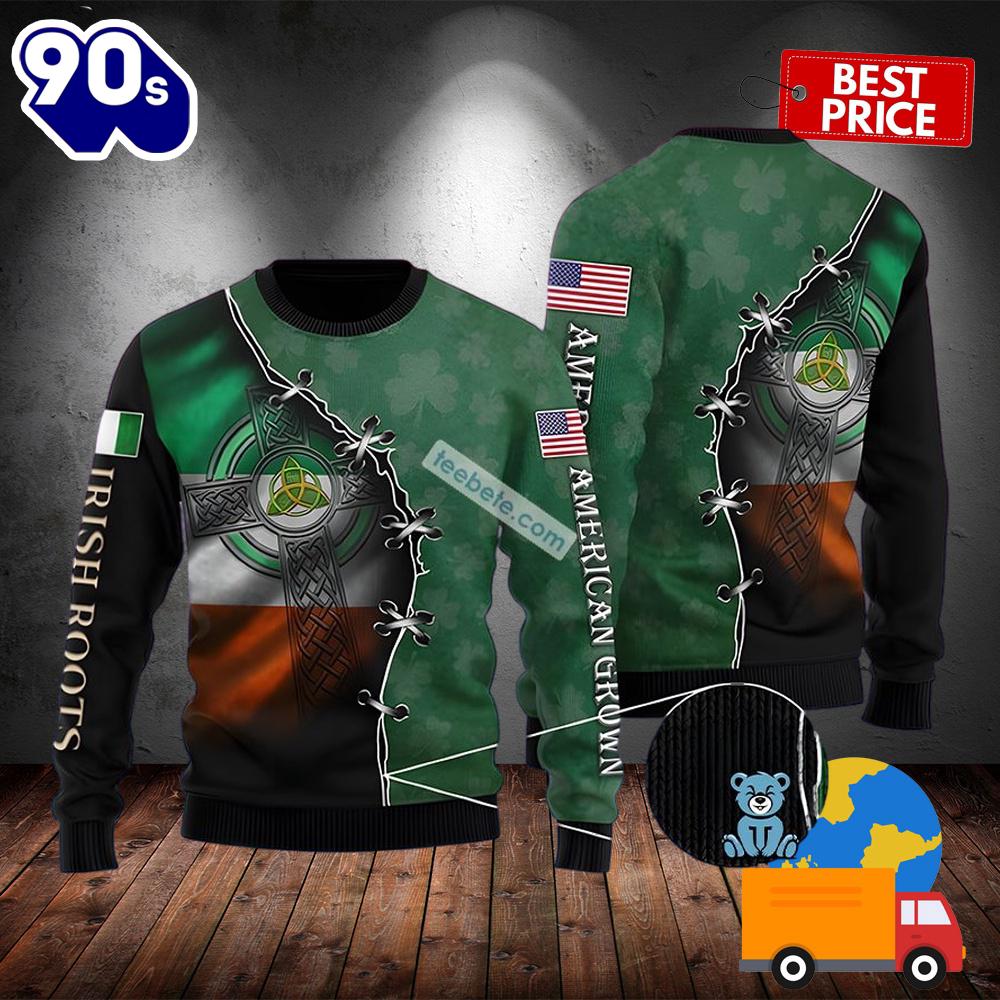 Happy St Patrick Day American Grown Green Couples Ugly Sweaters 2025 Happy St Patrick Day American Grown Green Couples Ugly Sweaters 2025