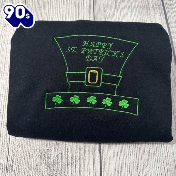 Happy St. Patrick Day Embroidered Sweatshirt Gift Christmas