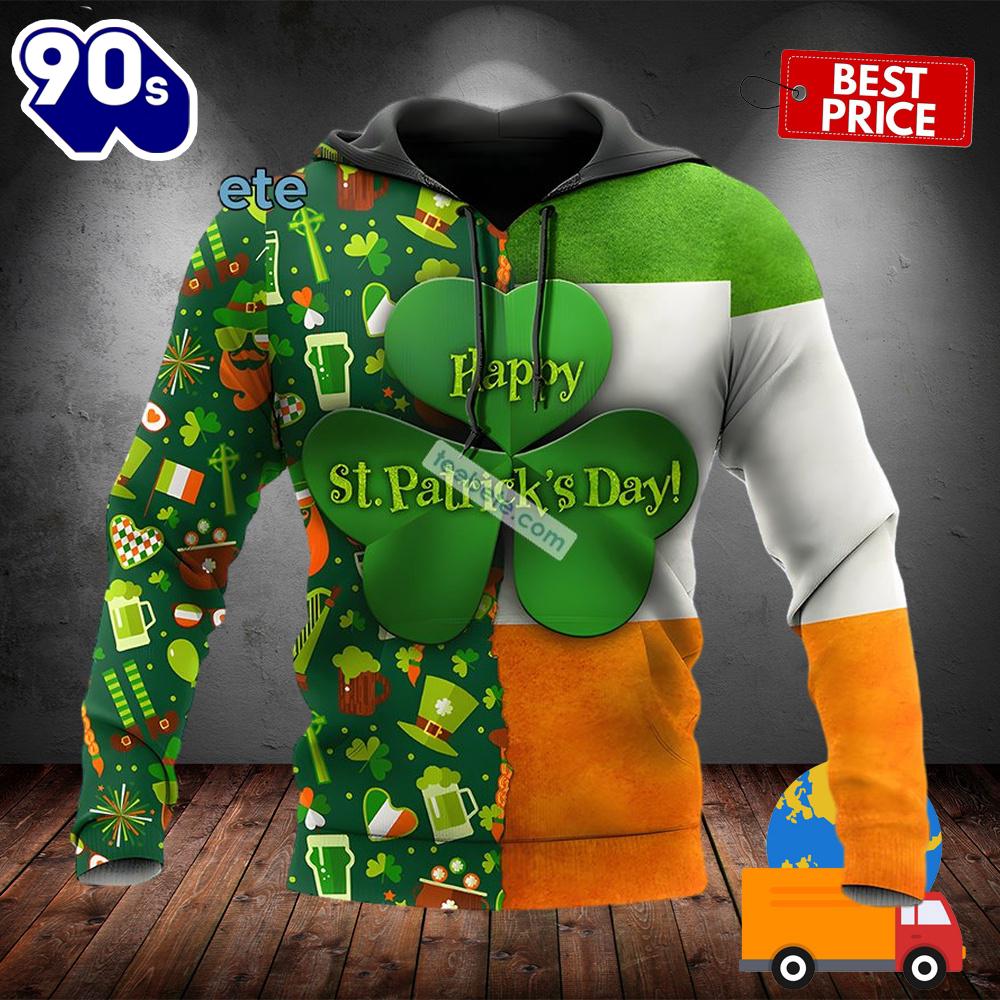 Happy St Patrick Day With Beer Green 3D Hoodie For Women 2025 Happy St Patrick Day With Beer Green 3D Hoodie For Women 2025