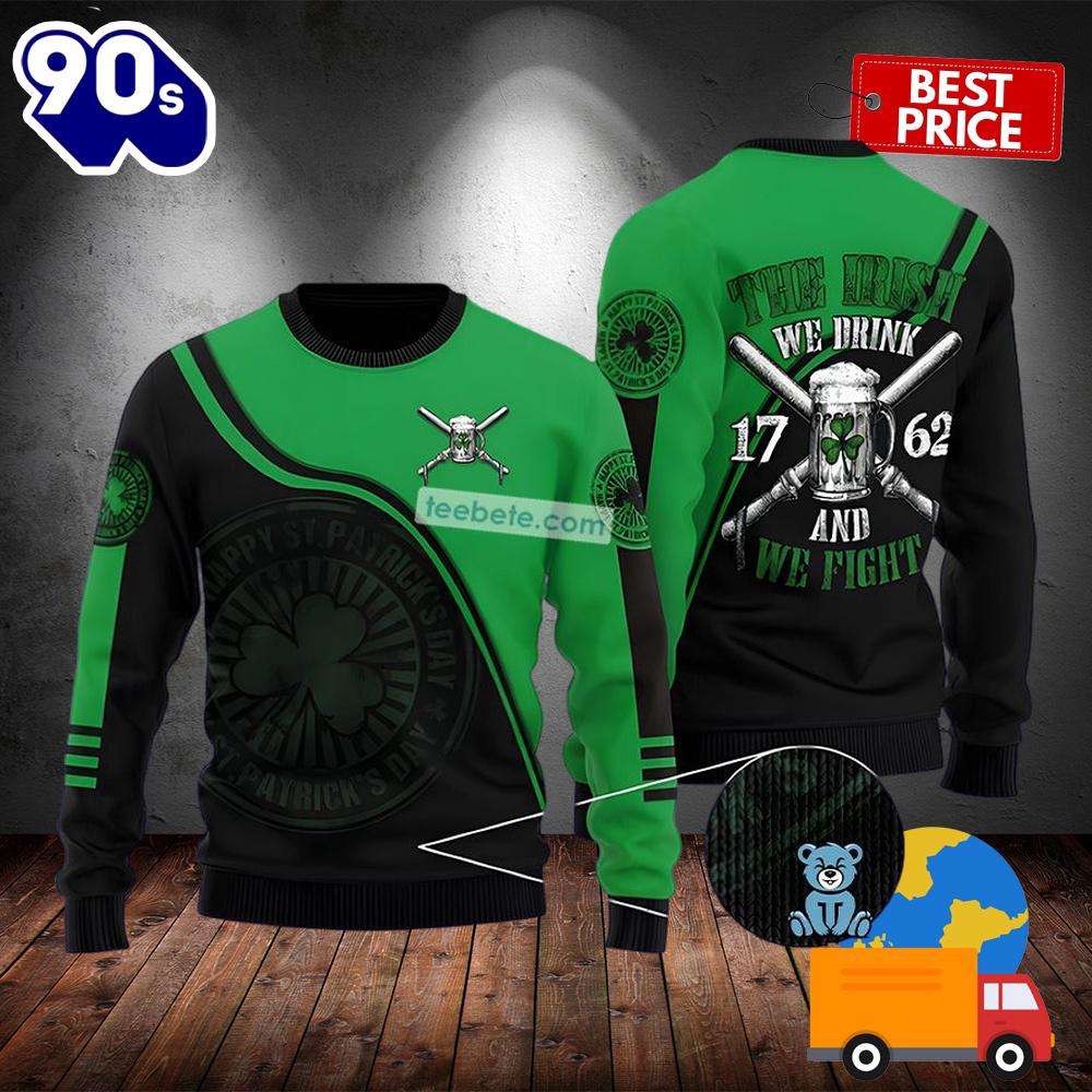 Happy St Patrick Day With Beer Green Funny Ugly Sweater 2025 Happy St Patrick Day With Beer Green Funny Ugly Sweater 2025