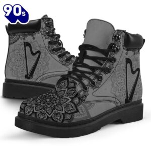 Harp Mandala Flower Shape Asboots All Season Boots