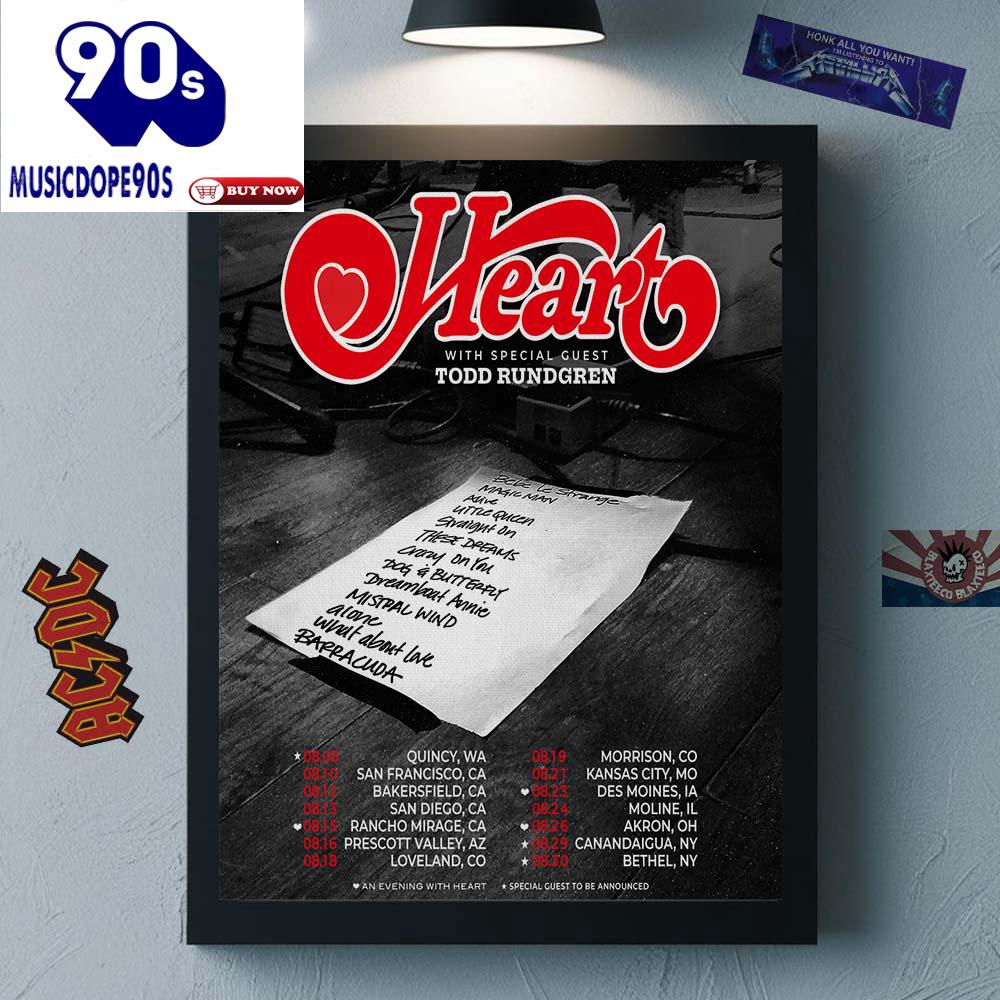 Heart Band With Todd Rundgren August 2025 Tour Tour Dates Canvas Heart Band With Todd Rundgren August 2025 Tour Tour Dates Canvas