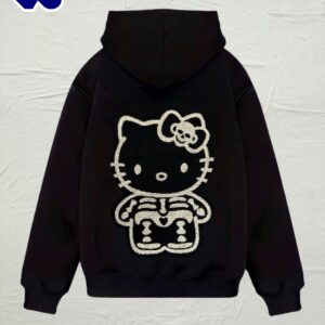 Hello Kitty Coraline Cartoon Embroidered Hoodie Fashion Style For Man And Women