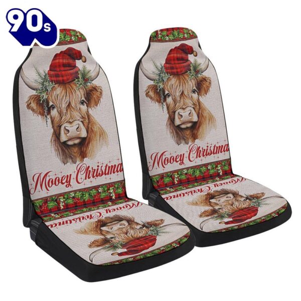 Highland Cow Fluffy Cow Christmas Seat Cover Cars  Gift For Christmas