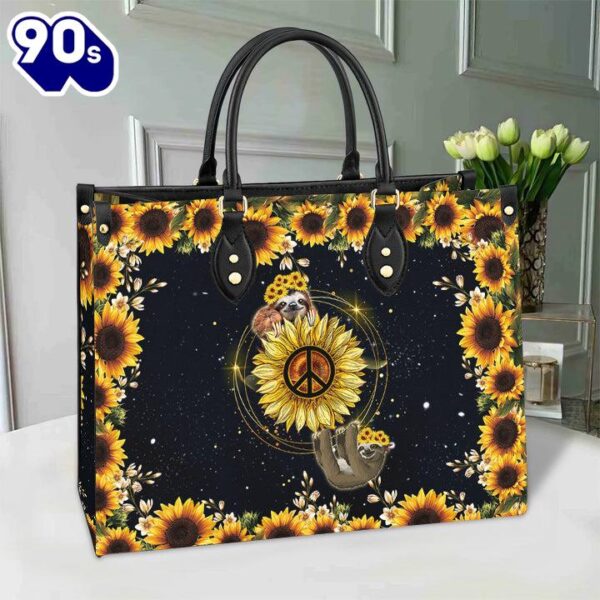 Hippie Sloth Leather Bag Christ Gifts Leather Bags  Gift For  Women Christmas