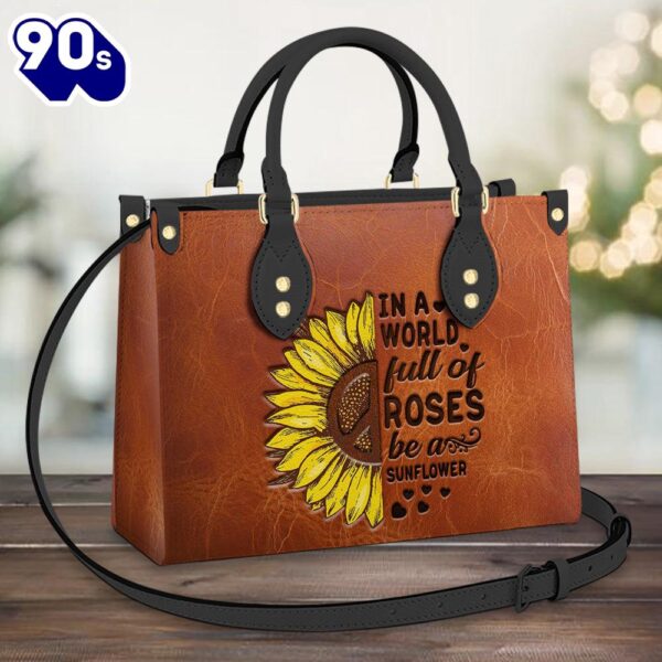 Hippie Sunflower 1 Leather Bag Christ Gifts Leather Bags  Gift For  Women Christmas
