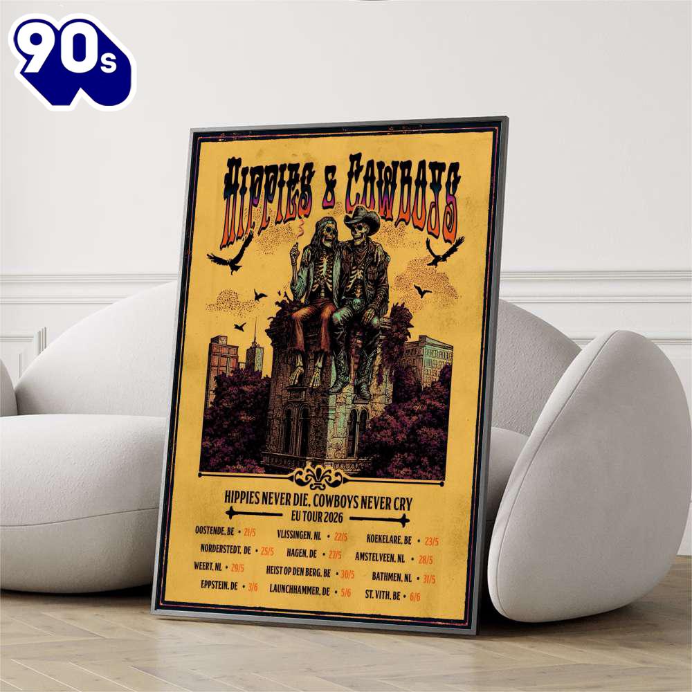Hippies And Cowboys 2026 European Tour Poster Hippies And Cowboys 2026 European Tour Poster