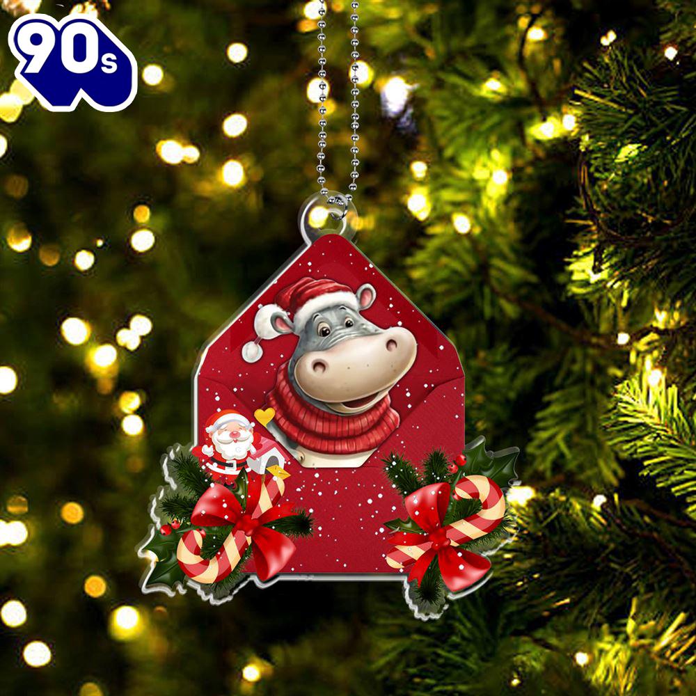 Hippopotamus Christmas Letter Ornament Hippopotamus Christmas Letter Ornament