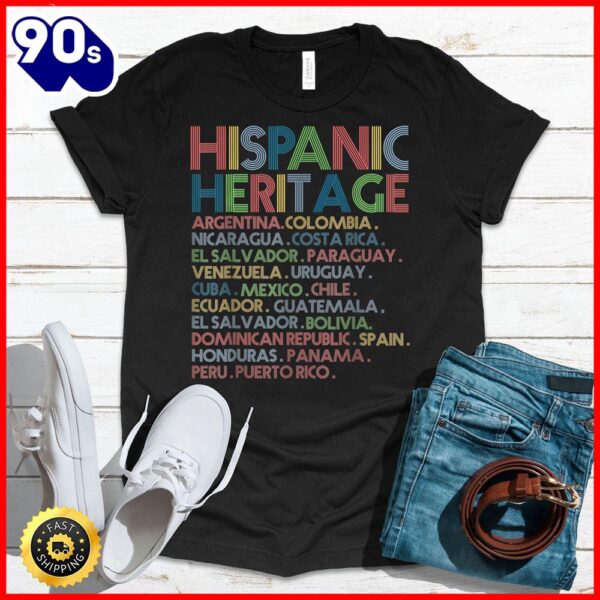 Halloween 2025  Hispanic Heritage Month Latino All Countries Names T-Shirt