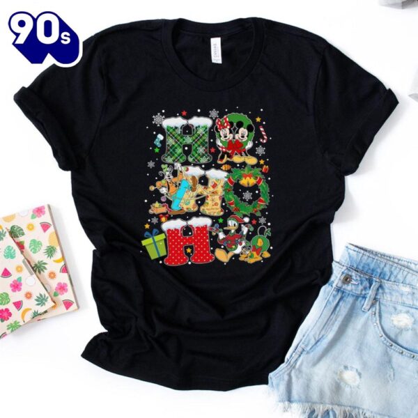 Ho Ho Ho Christmas Shirt- Disney Mickey, Minnie,Donald,Pluto Shirt-Cute Christmas Shirt Gift Xmas