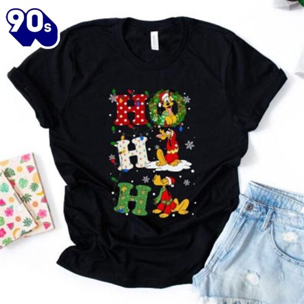 Ho Ho Ho Cute Pluto Disney Christmas Shirt Gift Xmas