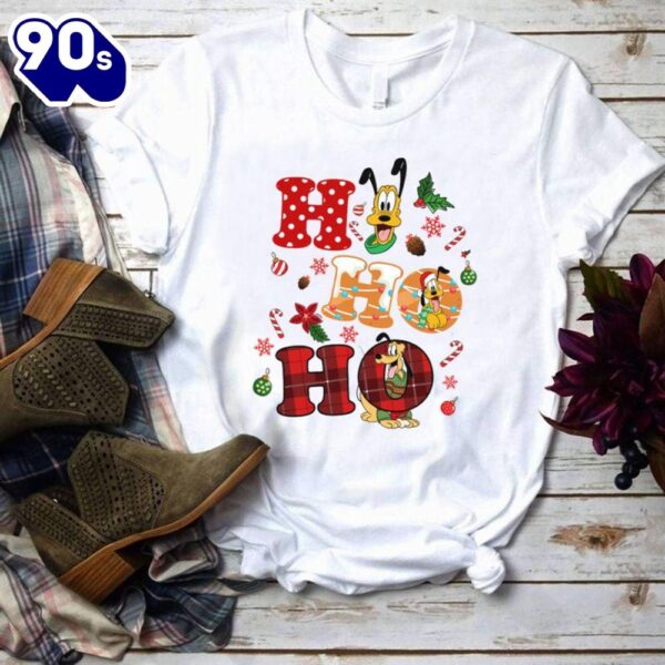 Ho Ho Ho Pluto Christmas Shirt, Pluto Christmas Disney Vacation Shir Gift Xmas