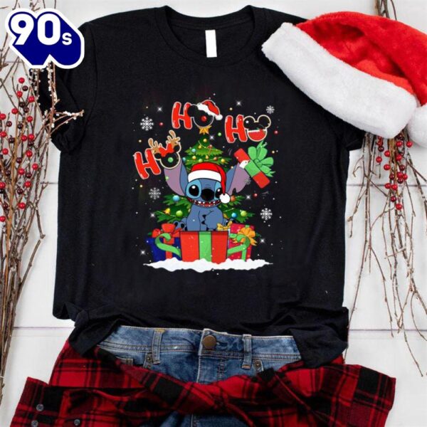 Ho Ho Ho Stitch Christmas Shirt, Stitch Christmas Disney Vacation Shirt Gift Xmas