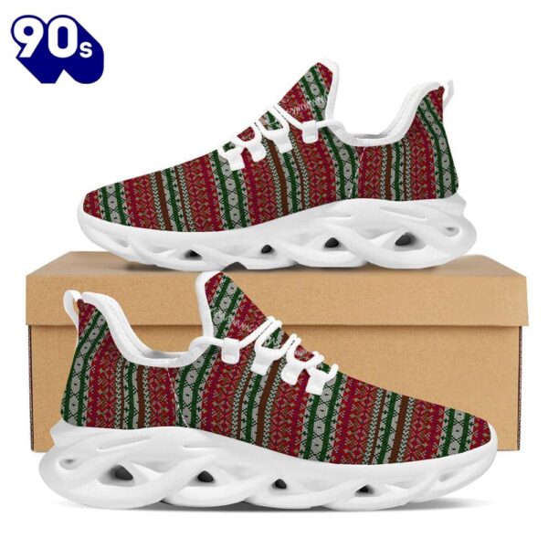 Holiday Knitted Christmas Print Pattern White Max Soul Shoes