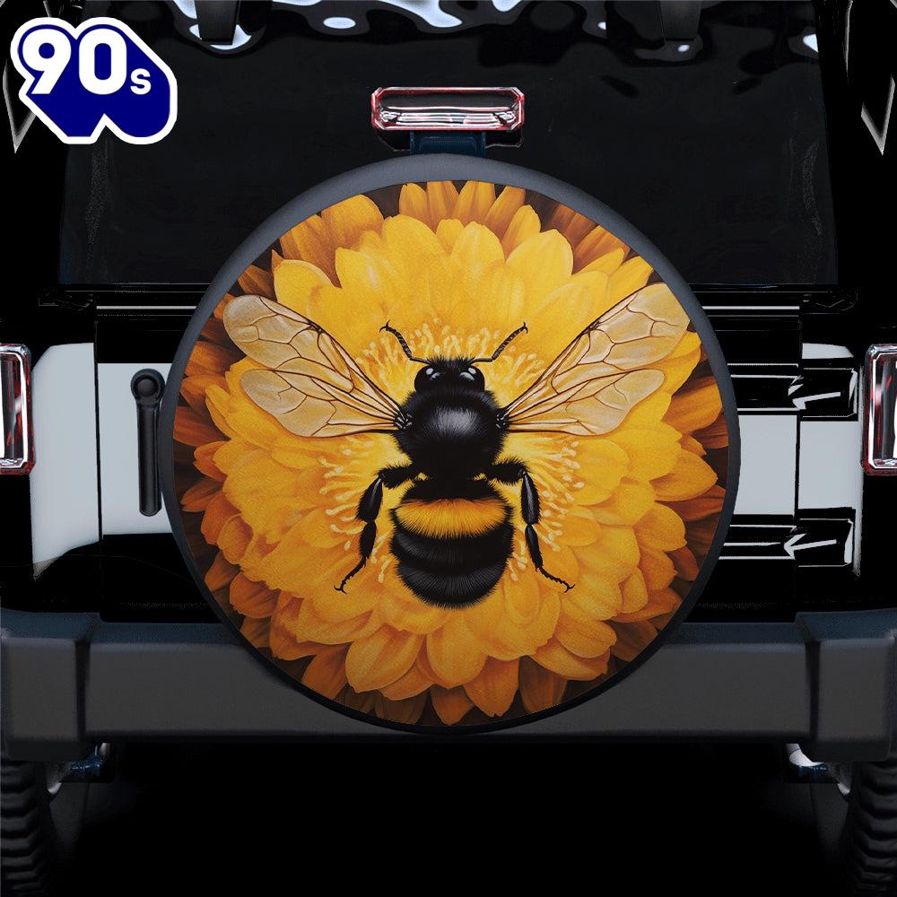 Hippie Tire Covers Honey Bee Sunflower Car Spare Tire Covers Gift For Campers Hippie Tire Covers Honey Bee Sunflower Car Spare Tire Covers Gift For Campers