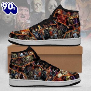 Horror Characters Air Jordan 1 Sneakers – Gift  For Halloween
