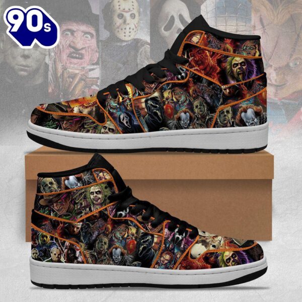 Horror Characters Air Jordan 1 Sneakers – Gift  For Halloween