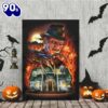Horror Freddy Krueger With Haunted Halloween Canvas Painting Decor Home