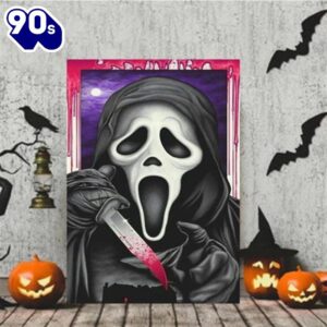 Horror Ghostface With His Knife Canvas Halloween Paintings Decor Home