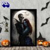 Horror Jack Skellington And Sally Halloween Canvas Wall Art Decor Home