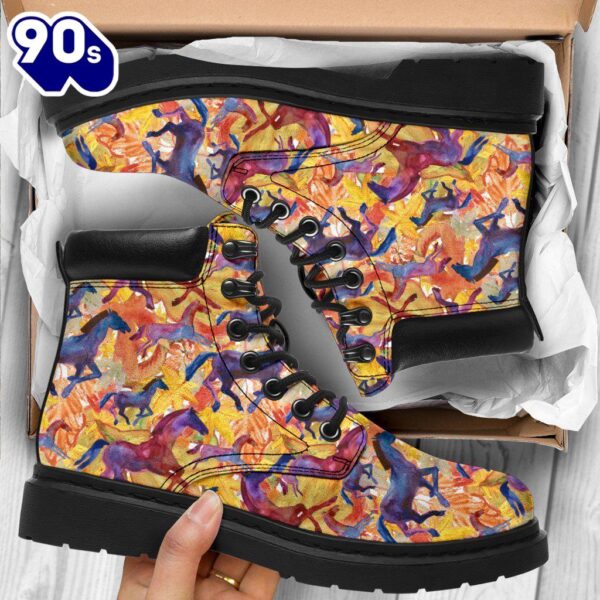 Horse Leather Boots Animal Custom Shoes Funny For Horse Lover