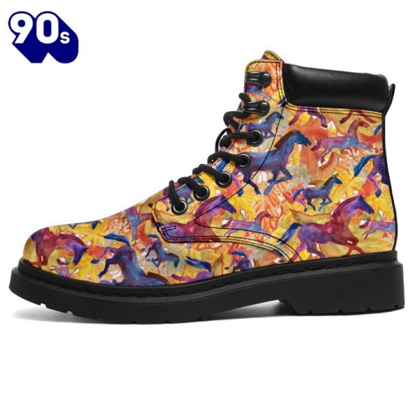 Horse Leather Boots Animal Custom Shoes Funny For Horse Lover