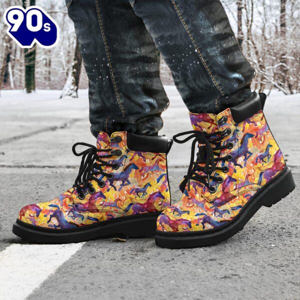 Horse Leather Boots Animal Custom Shoes Funny For Horse Lover