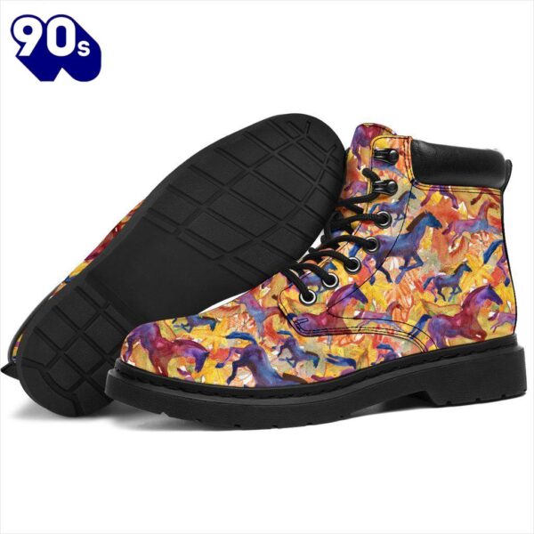 Horse Leather Boots Animal Custom Shoes Funny For Horse Lover