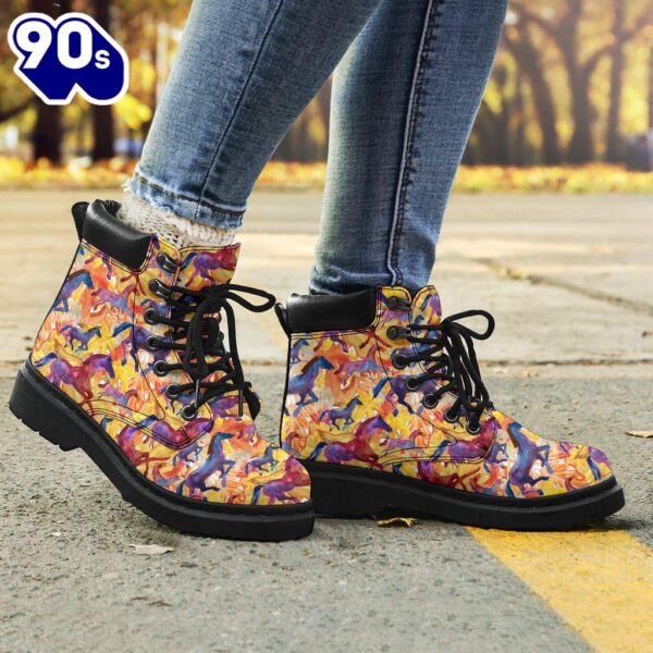 Horse Leather Boots Animal Custom Shoes Funny For Horse Lover