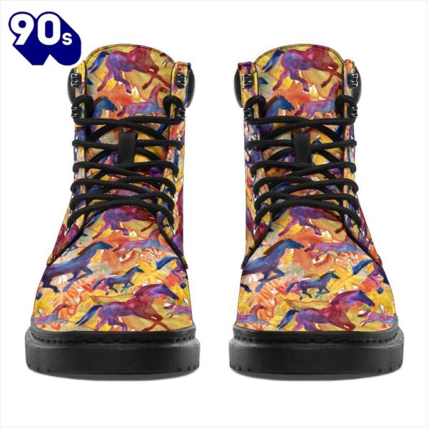 Horse Leather Boots Animal Custom Shoes Funny For Horse Lover